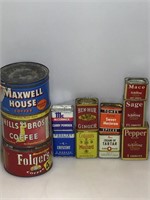 Vintage Coffee and Spice Tins