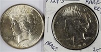 Peace Dollars (1 semikey) & BU Silver Eagle