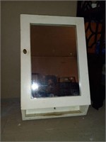 Painted medicine cabinet with mirror