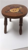 Wooden stool w painted clown