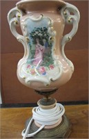 Vintage Hand Painted Urn Lamp
