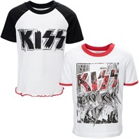 O571  KISS Toddler Boys 2 Pack Graphic T-Shirts Wh