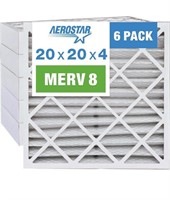 AEROSTAR MERV 8 PLEATED AIR FILTERS 6PCS