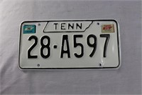 White 1970's TN license plate