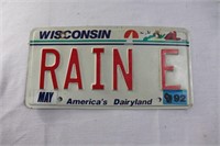 Wisconsin RAIN E license plate