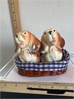 Puppies in basket