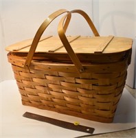 Weaved Wood picnic basket 21" x 12" x 12"