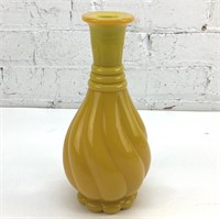 10" yellow Glass Art Vase