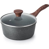 Nonstick Sauce Pan with Lid, 1.5QT Small Pot w