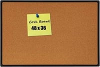 Cork Board Bulletin Board, 48 x 36-inch