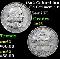 1892 Columbian Old Commem 50c Grades Select Unc