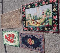 4 SMALLER FLORAL PATTERNED RUGS