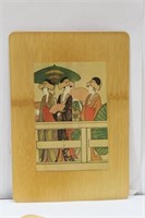 A Japanese Print on a Bamboo Panel