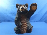 Wood Carved Bear w/Cub 30"H & 20"H