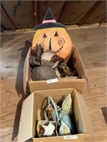 (2) Boxes of Autumn and Easter Decor