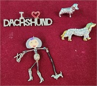 Dachshund brooches