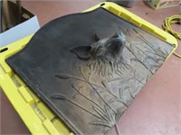 Antique Cast Iron Wolf Fire Place Cover