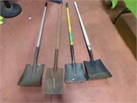 (4) Flat Head Shovel Yard Tools