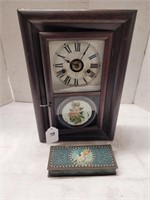 Mantel Clock & Small Storage Tin