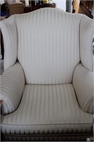 Cream striped armchair