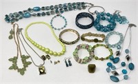 Green and Turquoise Colored Costume Jewelry