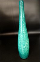 Tall Glass Teal Water Drop Vase.