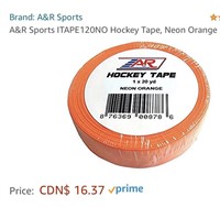 Neon orange Hockey Tape, a&r 1x20yard.