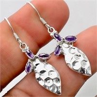 925 Sterling Silver Amethys Brazil Earrings