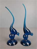 2x The Bid Art Glass Birds