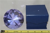 Amethyst Glass Faceted Jewel-style Paperweight