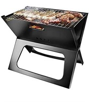 PORTABLE X SHAPED CHARCOAL BBQ 17.5X12IN GRILL