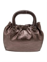Miu Miu Brown & Metallic Leather Top Handle Bag