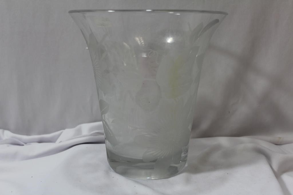 An Etched Glass Vase