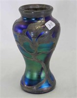 Vandermark silver overlay 5 1/2" vase, signed