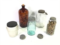 Large Vintage Jars & Bottle Group