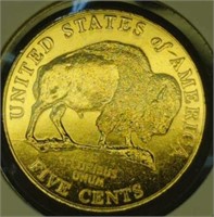 24k gold-plated 2005p buffalo nickel