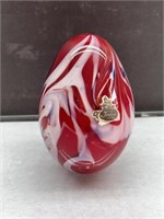 Fenton 1976 Robert Barber Red and White Egg