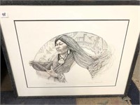 Native American Art, basket woman