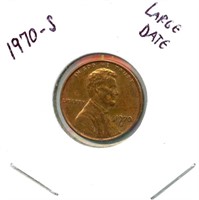 1970-S Uncirculated Lincoln Cent - Large Date