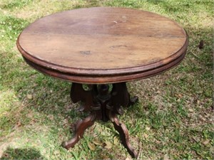 Small Vintage Oval Wood Table