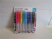 NEW PEN GEAR PACK OF 12 FELT TIP PENS