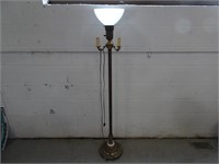 62.5" Tall Antique Floor Lamp with Glass Shade
