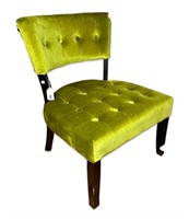 Green Upholstered MCM Style Fire Side Accent Chair