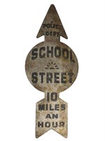 Large Tin Retro look sign - Police Arrow Sign