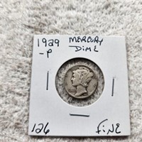 1929P Mercury Dime F