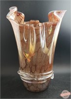 Large Art Glass Handkerchief Vase