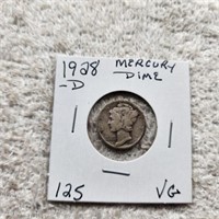 1928D Mercury Dime XF