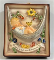 CUTE VINTAGE M.J HUMMEL HANGING  WALL PLAQUE