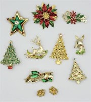 Christmas Brooches Pins Some Signed