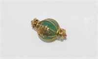 9ct gold and green stone lantern pendant
